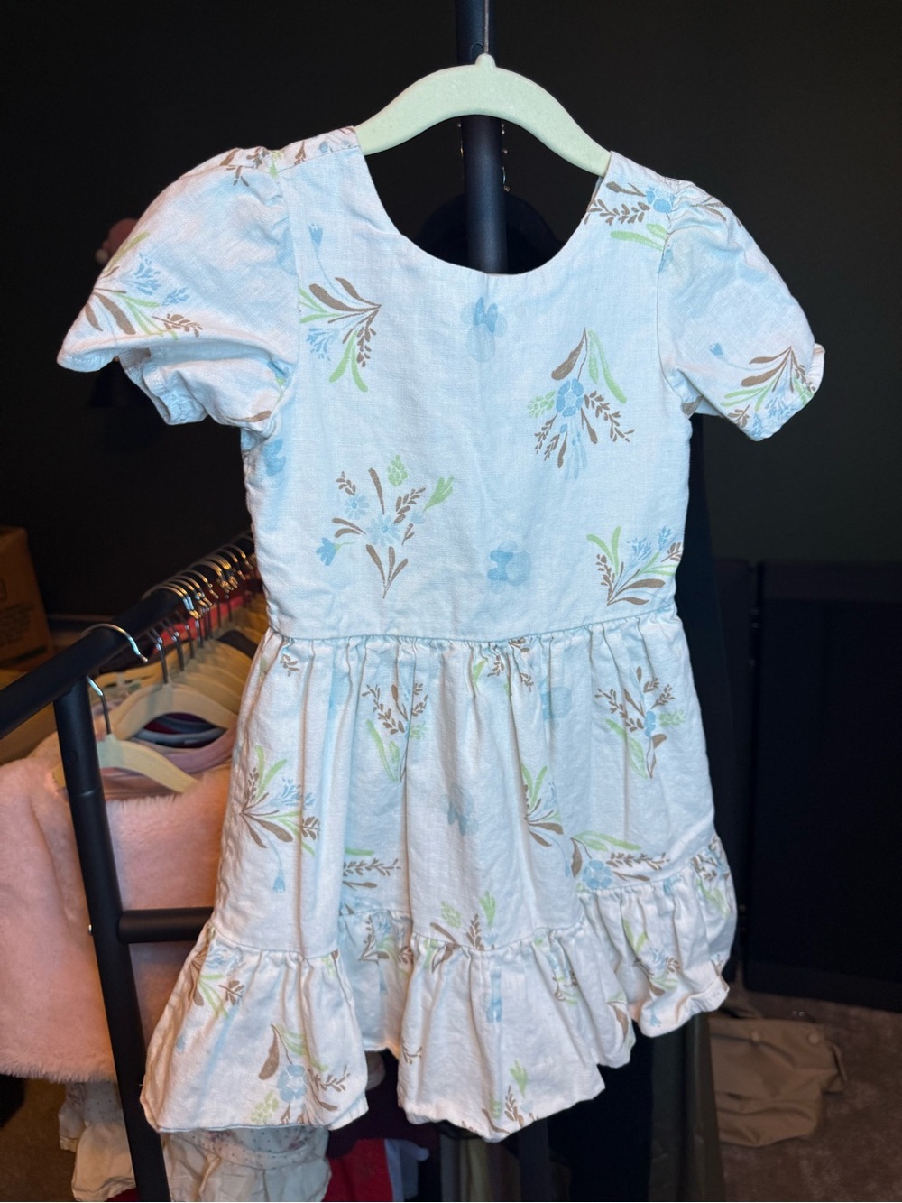 MINNIE MOUSE SIZE 4T Girls' Light Blue Floral Tiered Dress